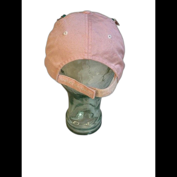 Harley-Davidson PINK Strapback White Embroidered Logo Cap 1 of a Kind Decoration - Picture 3 of 10
